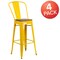 Flash Furniture Yellow Metal Barstool with Back and Wood Seat, 30" High, PK4 4-CH-31320-30GB-YL-WD-GG - alternate 5